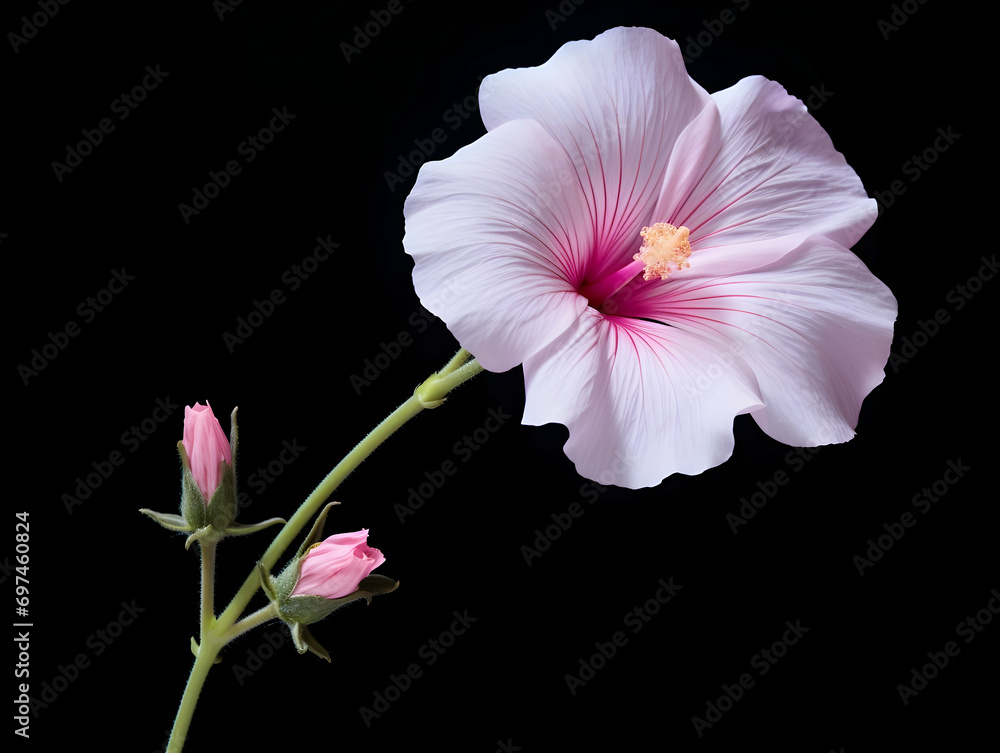 Burr mallow flower in studio background, single burr mallow flower, Beautiful flower, ai generated image Burr mallow flower in studio background, single burr mallow flower, Beautiful flower, ai generated image