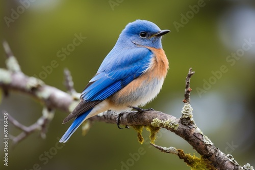 A male bluebird perched. Generative AI