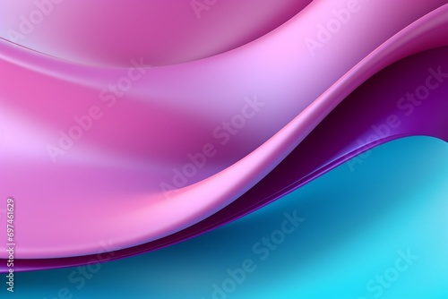 Sophisticated 3D gradient backdrop featuring a flowing surface. Violet and turquoise wall design with room for text. Generative AI