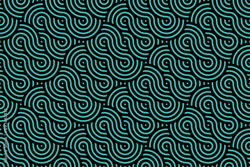 blue wavy lines abstract seamless pattern background