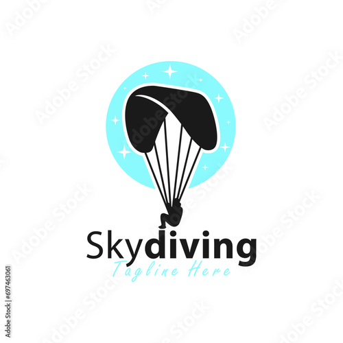skydiving sport illustration logo