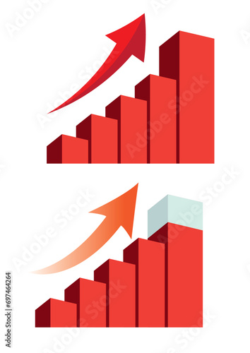 チャート　グラフ　3D　イラストセット　アイコン