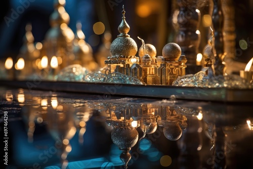 Palace Reflections: Reflect jewelry on a mirrored surface.