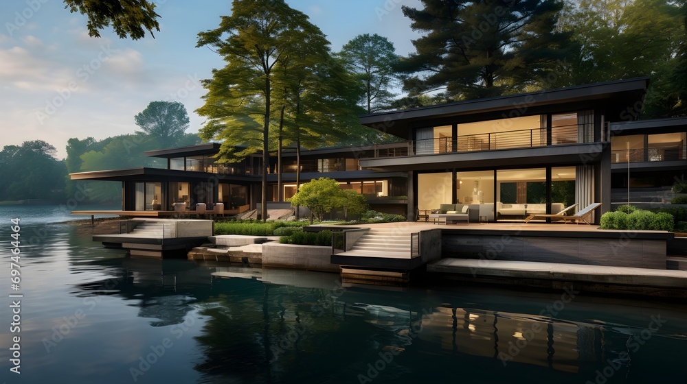 Serene waterfront property surrounded by nature Serene waterfront property surrounded by nature