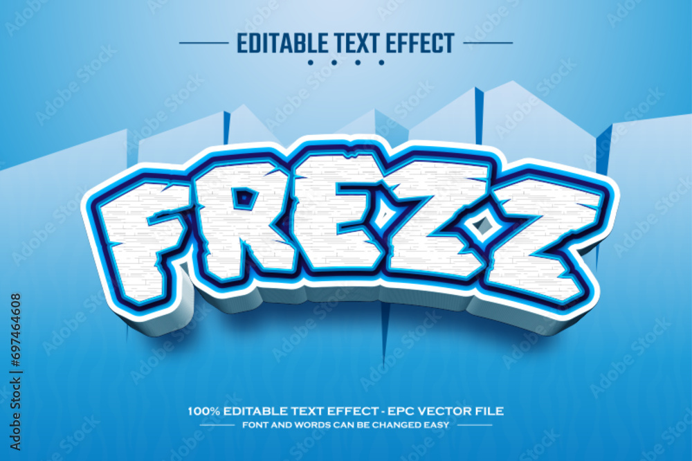Naklejka premium Freez 3D editable text effect template