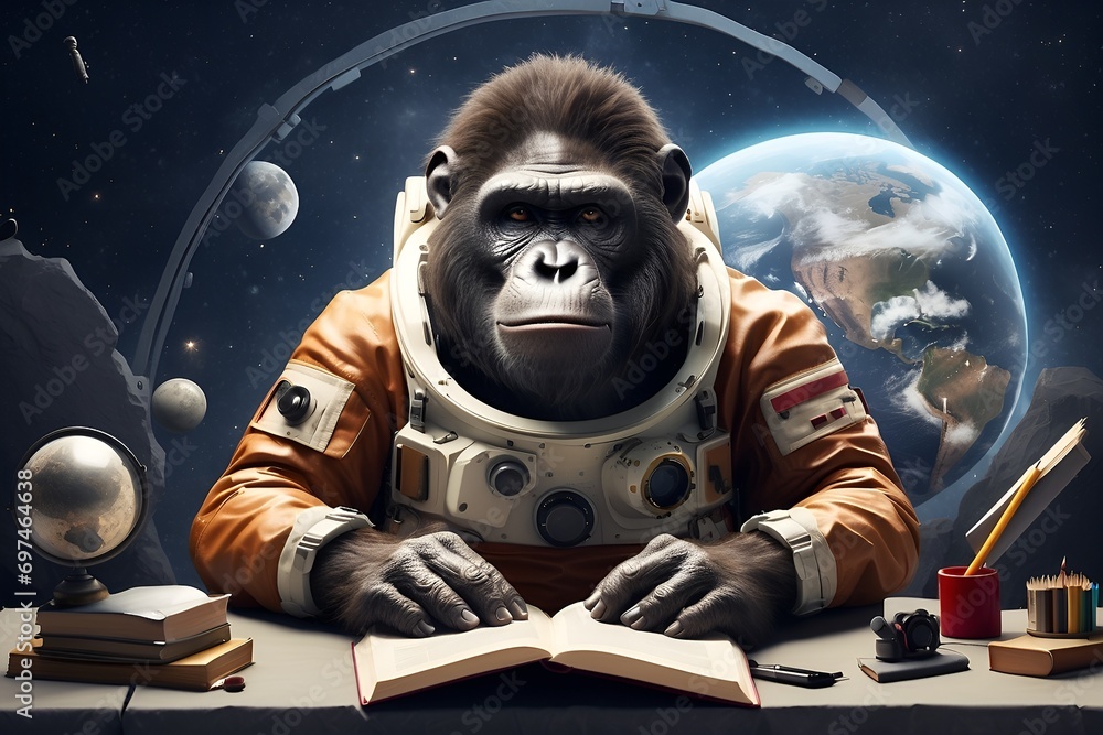 Ape astronaut in space Ape astronaut in space