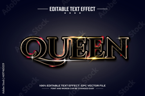 Queen 3D editable text effect template