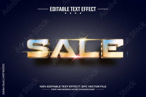 Sale 3D editable text effect template