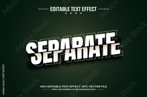 Separate 3D editable text effect template
