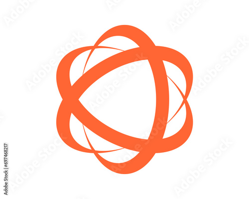 atom orange circle logo