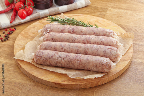 Raw pork sausages for grill