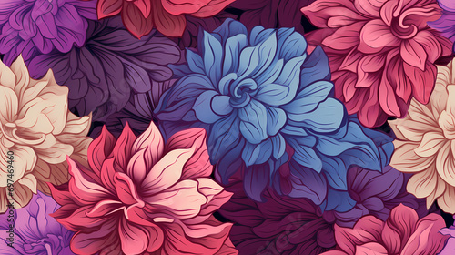 holographic effects flower seamless pattern