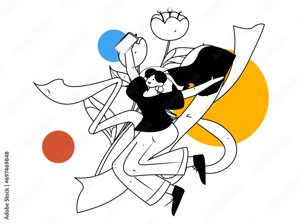 Fototapeta premium 3.12 International Women's Day professional women flat character vector concept operation hand drawn illustration