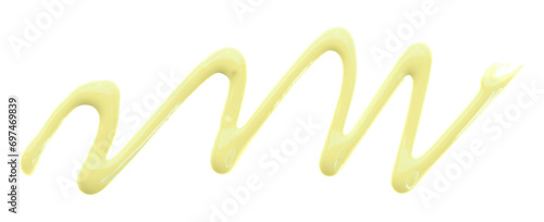 Light yellow watercolor painted zigzag lines isolated on transparent background.