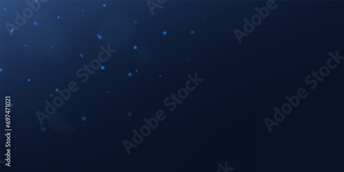 Glowing snow Christmas background. Dark Blue Gradient Background. Space for selling products on the website. Bright Christmas and New Year background light garlands. Vector illustration.
