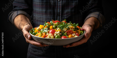 person holding bowl of vegetables,Wholesome Bowlful: Person Holding a Bowl of Fresh Vegetables