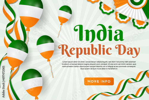 gradient India republic day background illustration