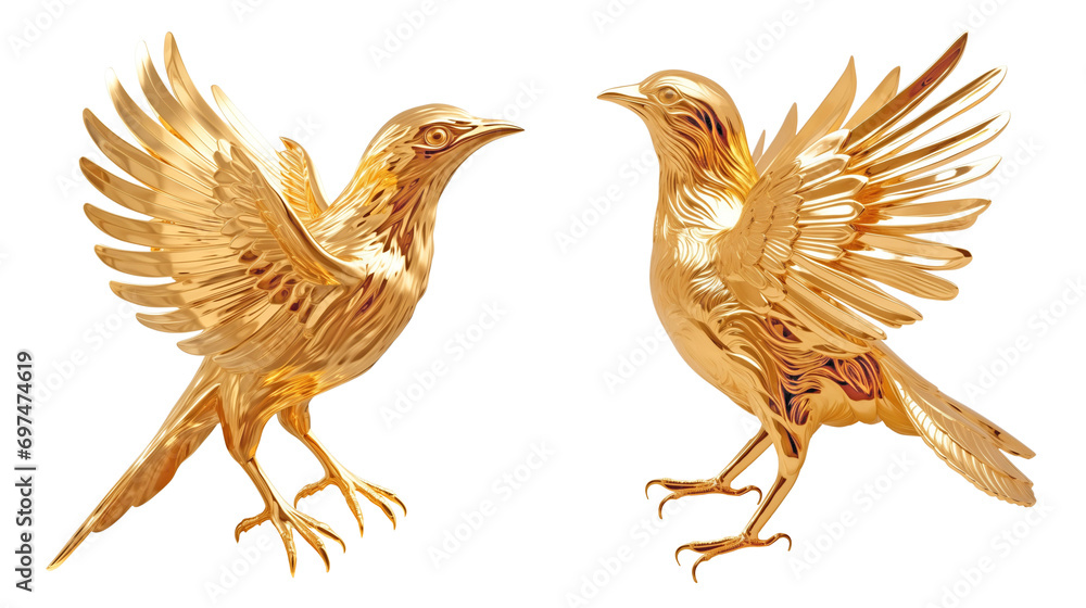 Obraz premium Golden bird sculpture statues 