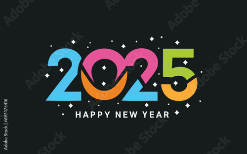 Happy New Year 2025 vector illustration