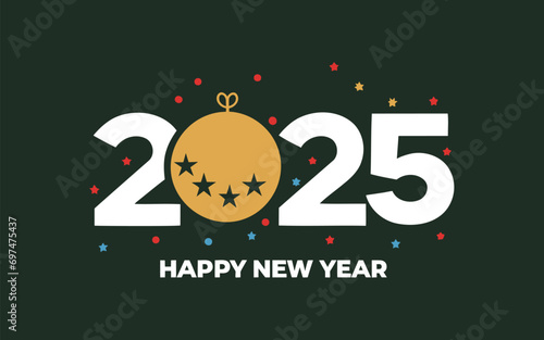 Happy New Year 2025 vector illustration