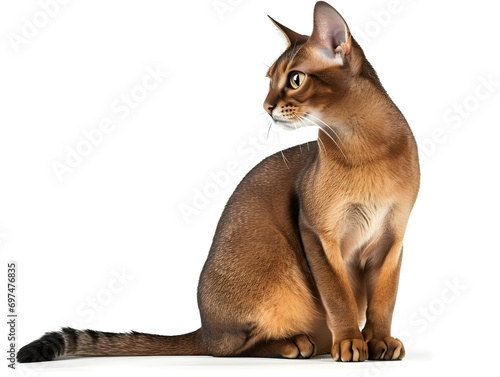 Abyssinia cat isolated on white photo