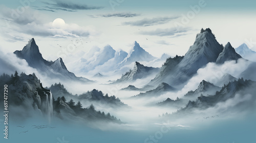 mountains and clouds photo