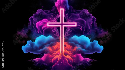 Illuminating Cross in neon colors