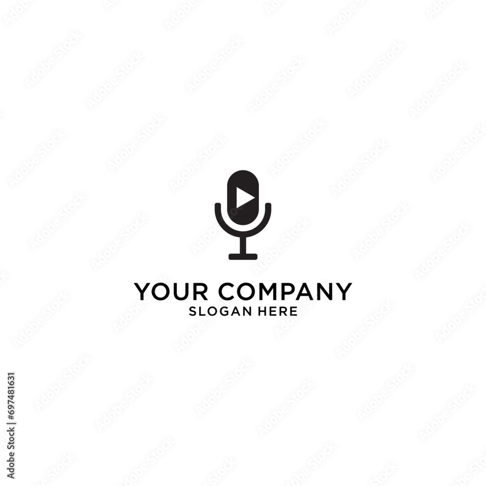 play podcast logo design vector. podcast icon, logo design template play podcast logo design vector. podcast icon, logo design template