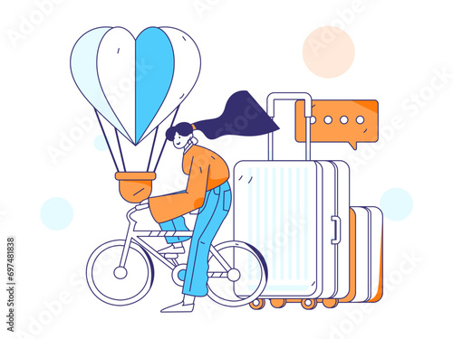 Holiday travel travel characters internet background vector hand drawn illustration
