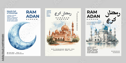 set of ramadan poster design