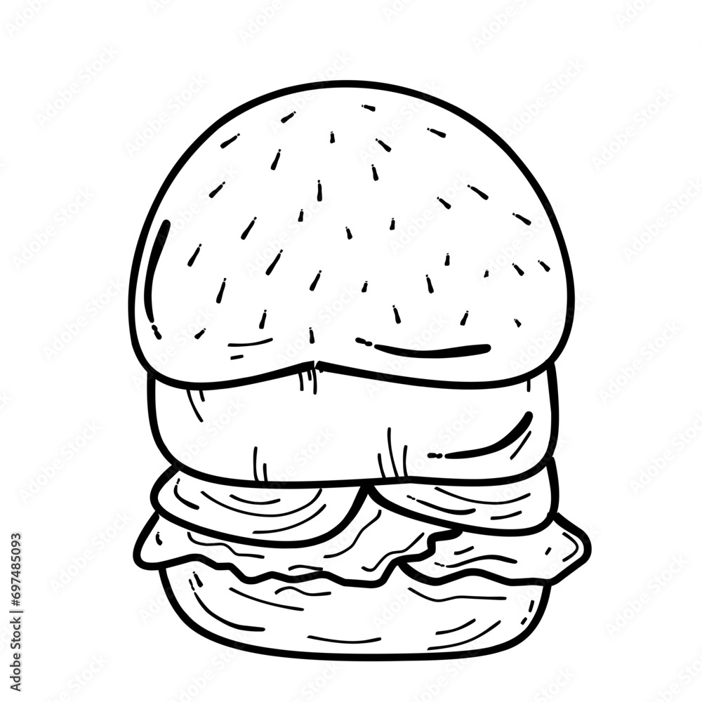 hand drawn hamburger hand drawn hamburger