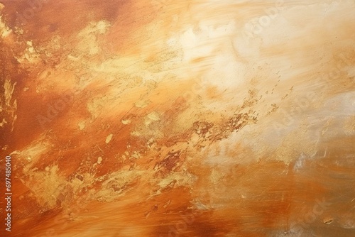 Abstract luxury artwork with metallic background in the color sienna. Generative AI