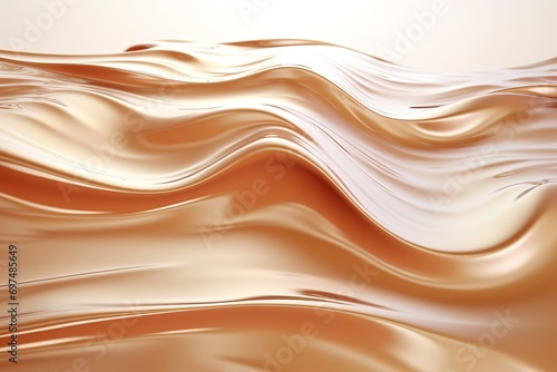 shiny and wavy beige liquid background
