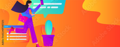 People exercising healthy running vector internet operation illustration
