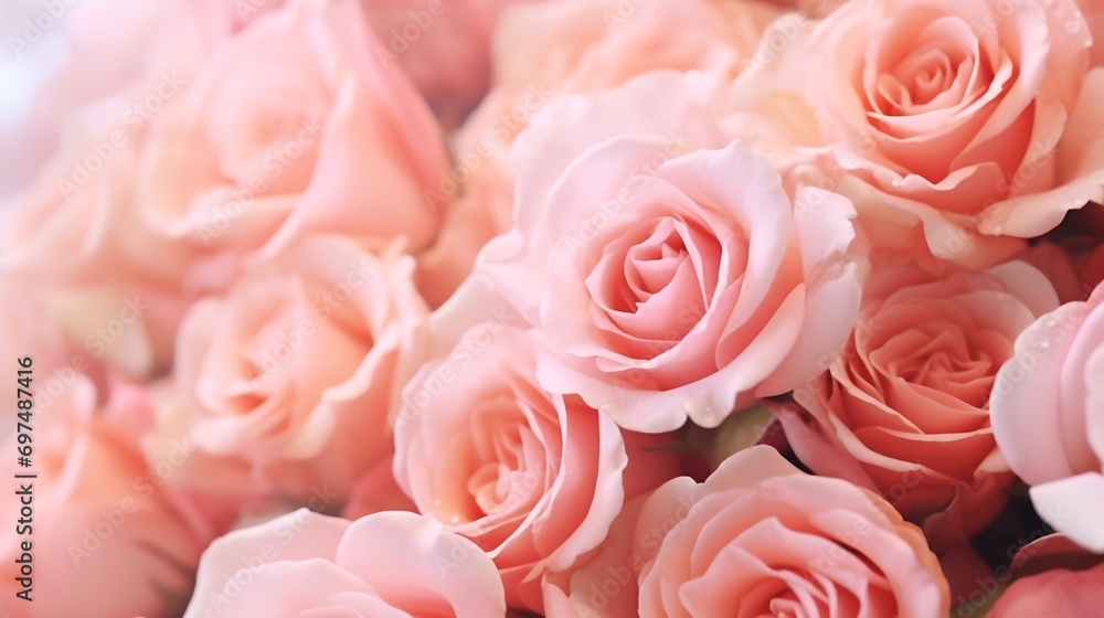 Generative AI : Sweet color roses in soft style for background Generative AI : Sweet color roses in soft style for background