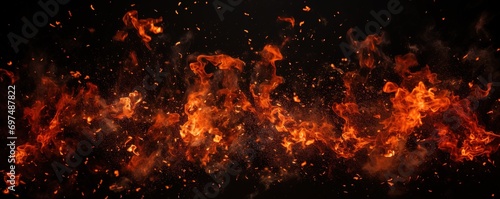 black background with a motif of burning flames. generative AI © original logo