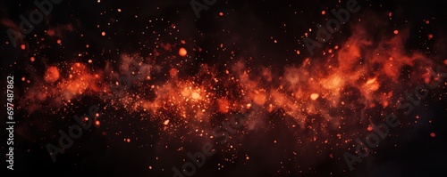 black background with a motif of burning flames. generative AI photo