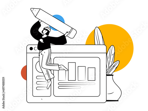 People exercising healthy running vector internet operation illustration
