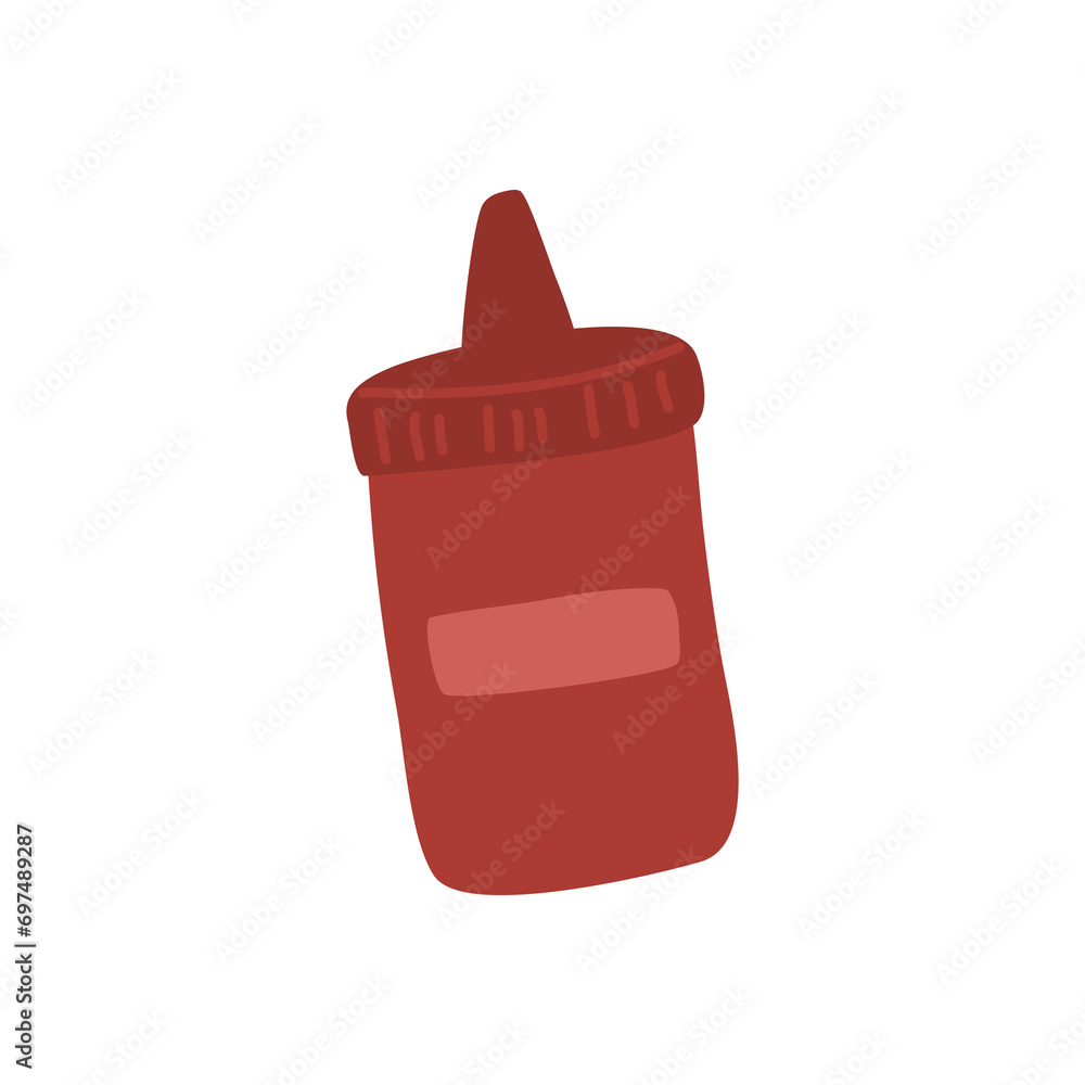 Fototapeta premium tomato ketchup in plastic or glass bottle