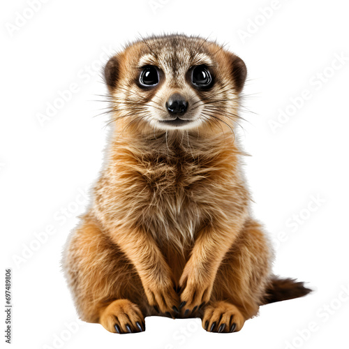 close up of a meerkat isolated on transparent background Generative AI