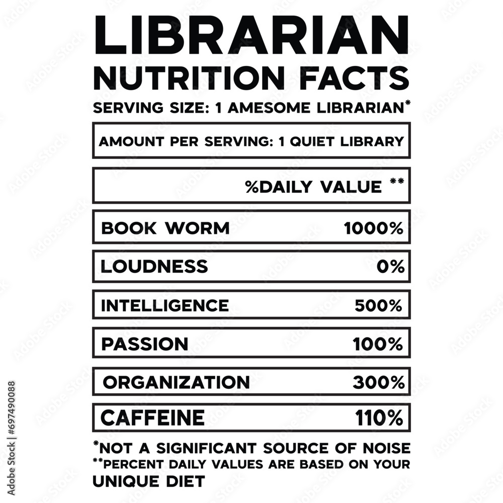 Librarian Nutrition Facts SVG Librarian Nutrition Facts SVG