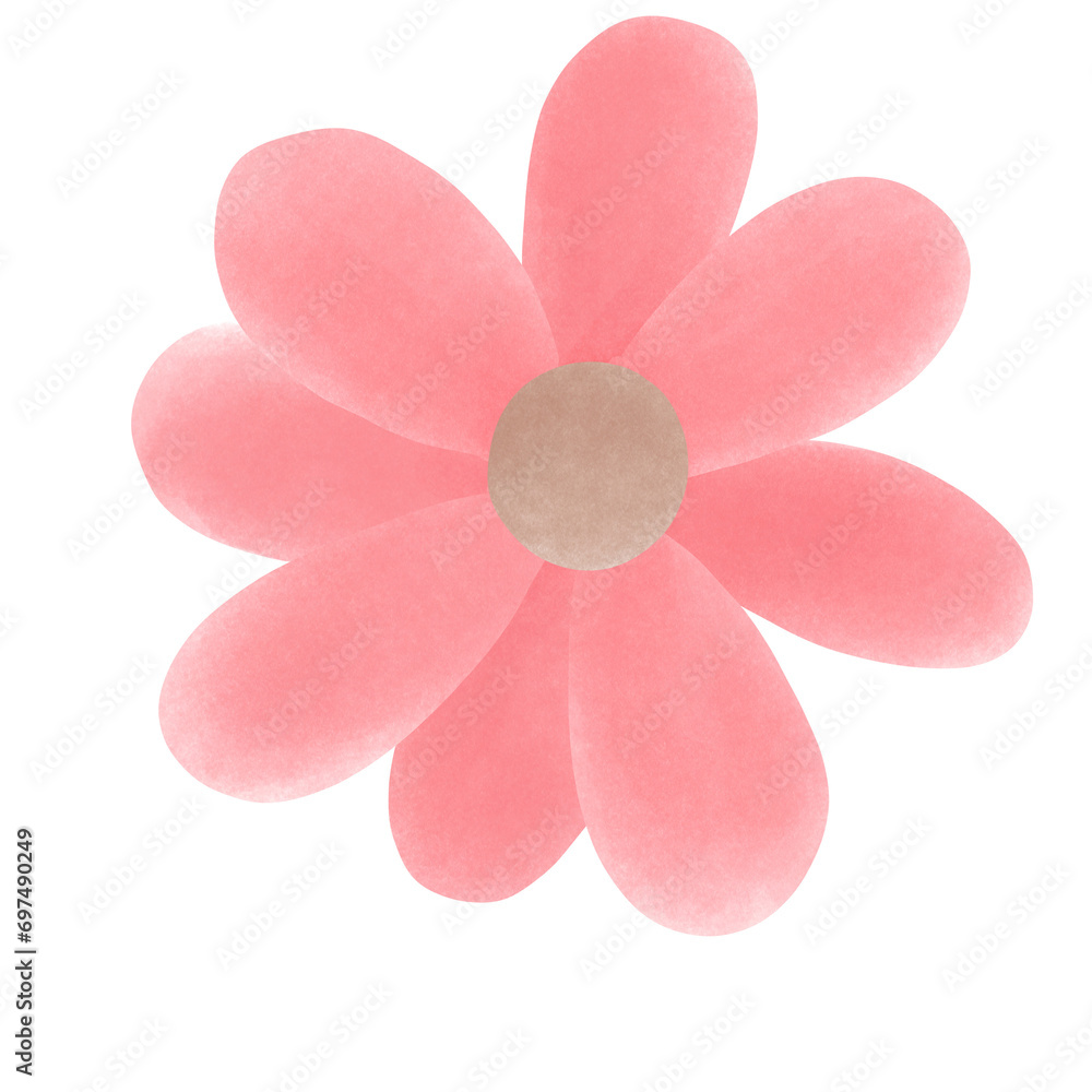 Fototapeta premium pink flower on white background