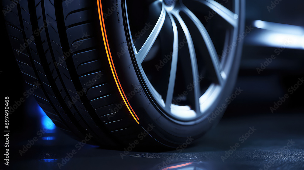 Car tires with wheel photo. A Photo of Black Tires background.