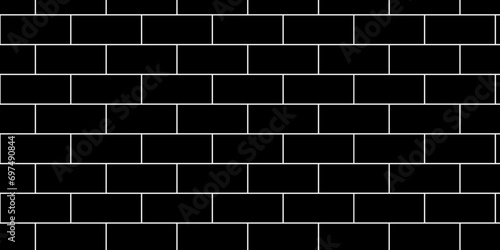 Black brick background texture. Black and white background wall brick.