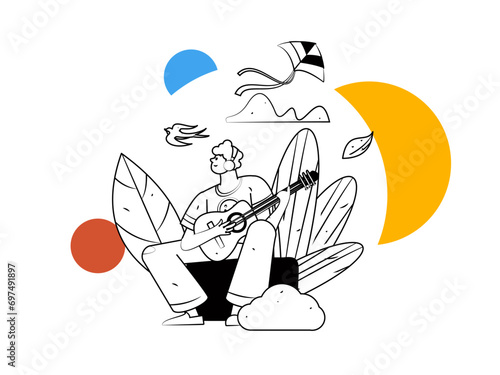 24 solar terms: Beginning of spring, rain, awakening of insects, spring breeze, Qingming Festival, Grain Rain, flat character vector concept operation hand-drawn illustration
