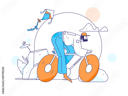 24 solar terms: Beginning of spring, rain, awakening of insects, spring breeze, Qingming Festival, Grain Rain, flat character vector concept operation hand-drawn illustration
