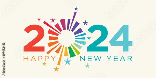 2024 text, design vector logo typography font, 
concept, ideas, clipart for Happy new year 
banner printable, calendar, greeting card, business, 
wishes, message, Happy new year social post