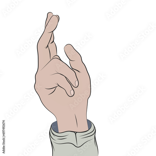 Hand in blessing position, Christian vector.