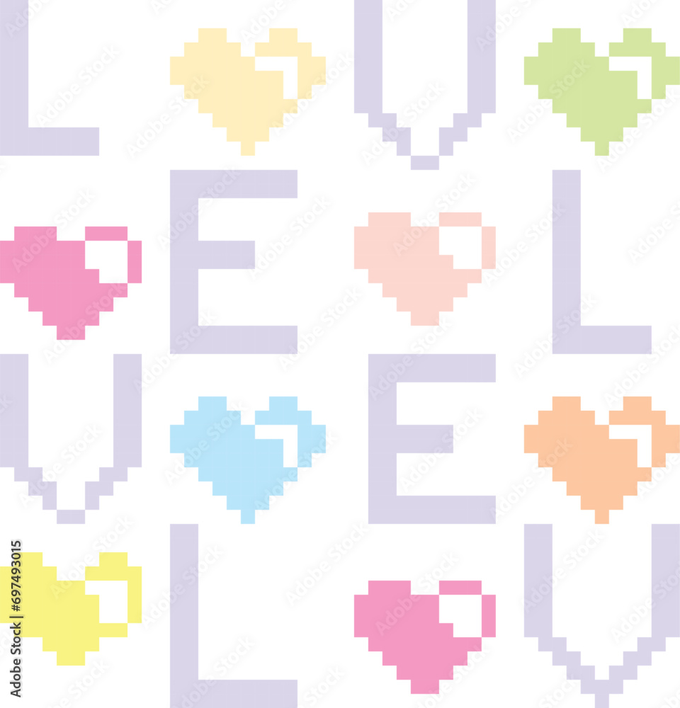 Fototapeta premium Valentine typography with lovely pastel colors