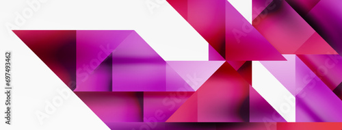 Vivid abstraction unfolds. Triangles in seamless harmony, composing dynamic geometric backdrop. Interplay of angles and hues forms captivating tapestry, evoking modernity and artistic allure